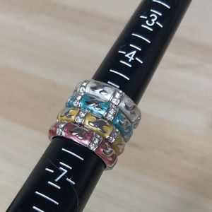 Lauren G. Adams - FOUR COLORS- Silvertone CZ Ring